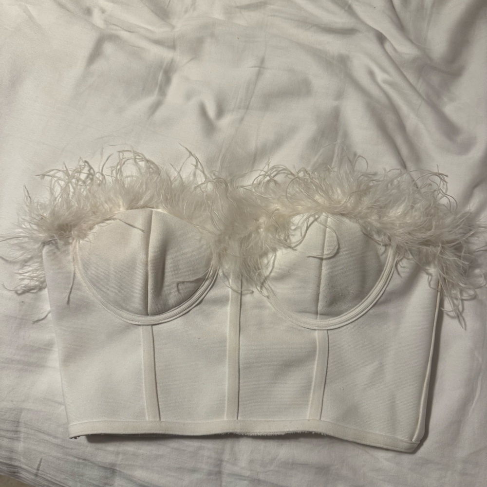 Superdown White Lace Crop Top